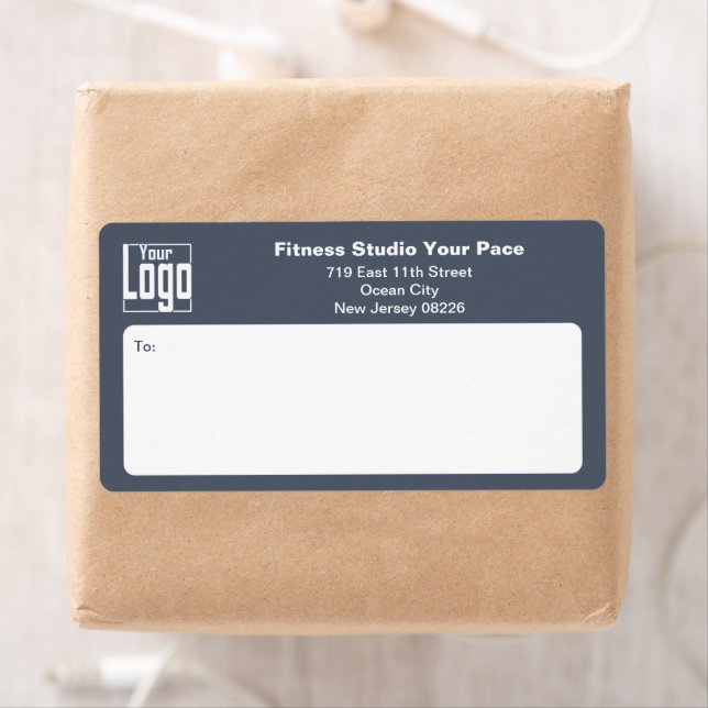 Fitness Business Logo Grey White Shipping Fraktsedel (Insitu)