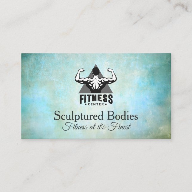Fitness Center Logotyp | Gym Tidsbeställning Kort (Framsida)