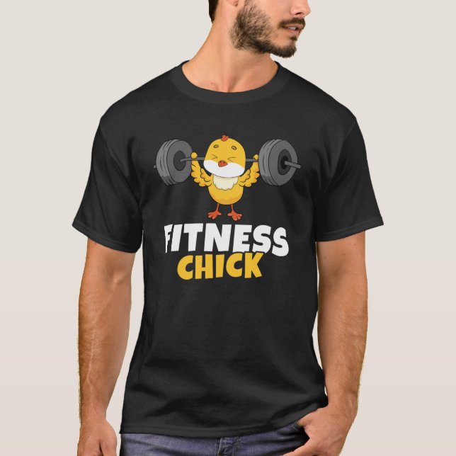 Fitness Chick Bodybuilding Workout Gym Women Weigh T Shirt (Framsida)