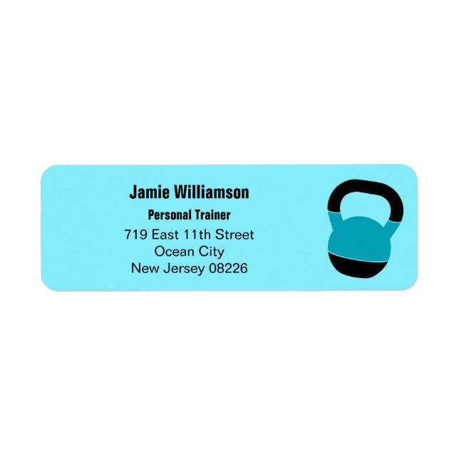 Fitness Coach Kettlebell Returadress Etikett (Framsidan)