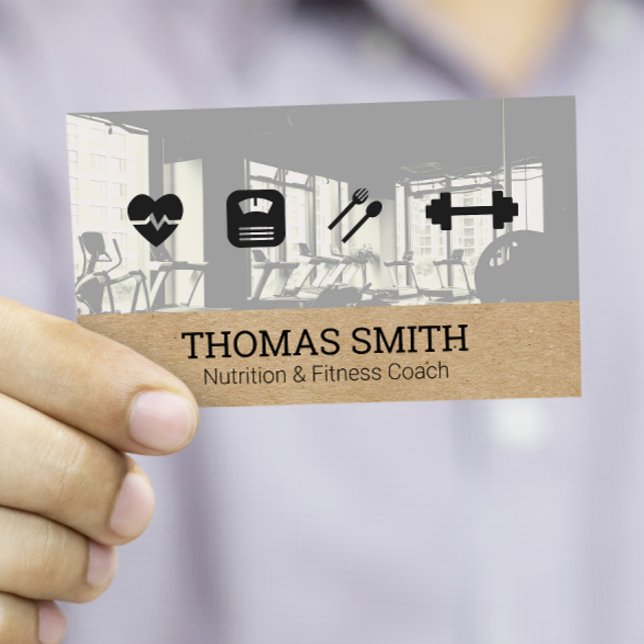 Fitness Coach | Näringsvärde | Personlig utbildare Visitkort (Skapare uppladdad)