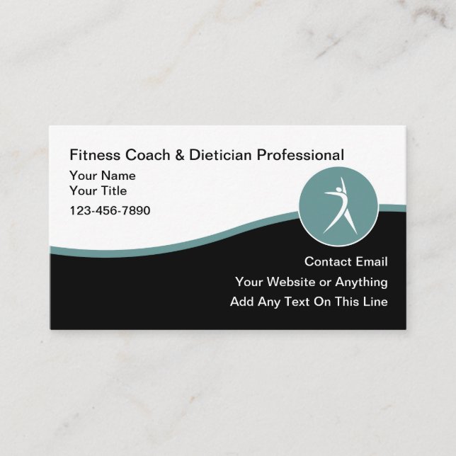 Fitness Coach Och Dietist Tema Visitkort (Framsida)