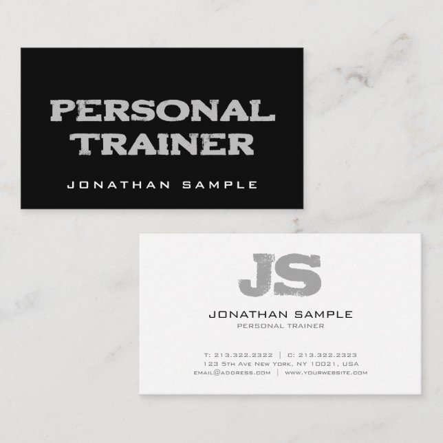 Fitness Coach Personal Trainer Modern Professionel Visitkort (Fram/baksida)