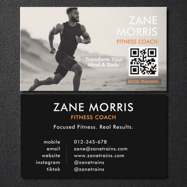 Fitness Coach QR Code Visitkort (Skapare uppladdad)