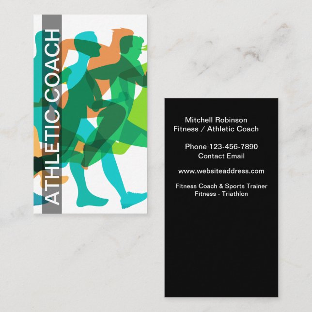 Fitness Coach Sports Trainer Visitkort (Fram/baksida)