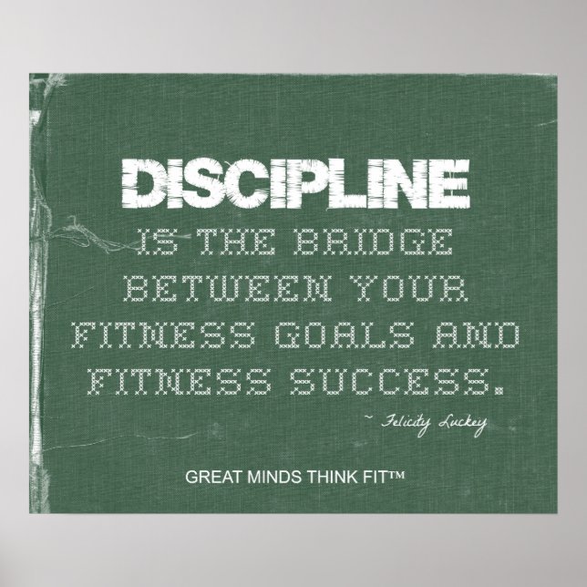 Fitness Discipline Poster i Grönt Denim (Framsidan)
