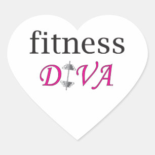 Fitness Diva Hjärtformat Klistermärke