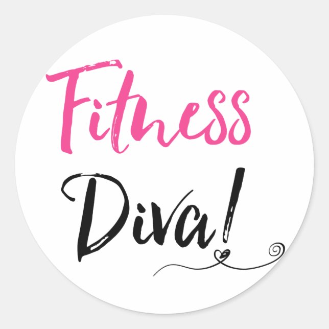 ’FITNESS DIVA’ RUNT KLISTERMÄRKE (Framsida)