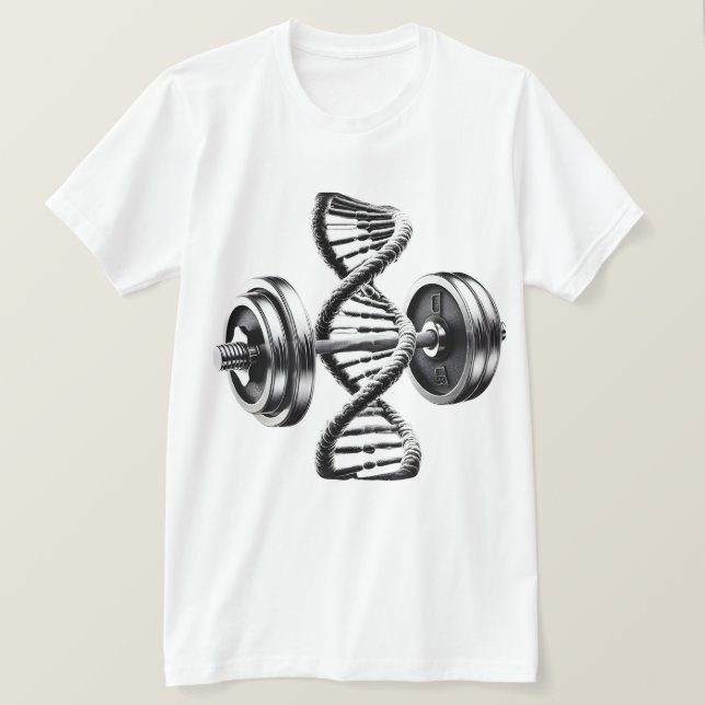 Fitness DNA Helix Hantlar T-Shirt (Design framsida)