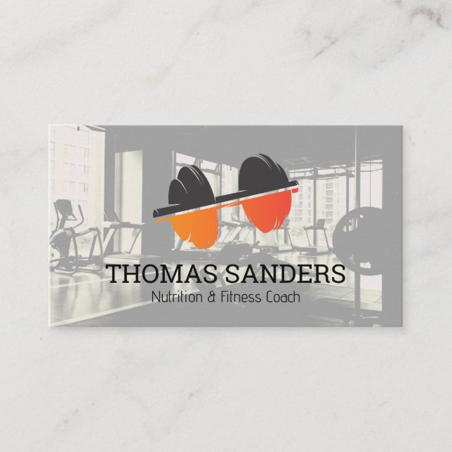 Fitness Dumbbell Logotyp | Gym | Personlig utbilda Visitkort (Framsida)