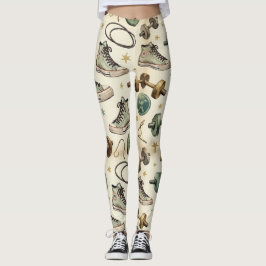 Fitness Dumbbells Jump Ropes Mönster Leggings