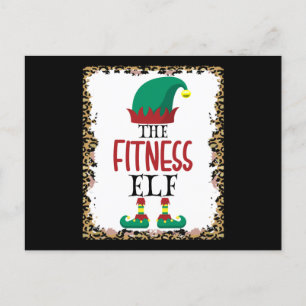 Fitness Elf Leopard Elf-julgåvan Vykort