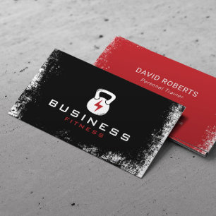 Fitness Energy GYM Logotyp Personal Trainer Grunge Visitkort