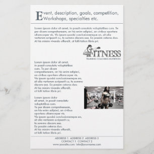 FITNESS ~ Flyer, inbjudan Flygblad