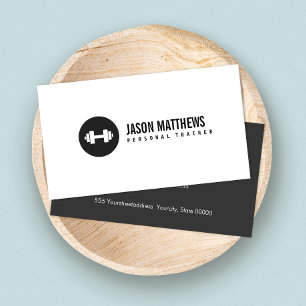 Fitness för Logotyp för Personal Trainer White Dum Visitkort