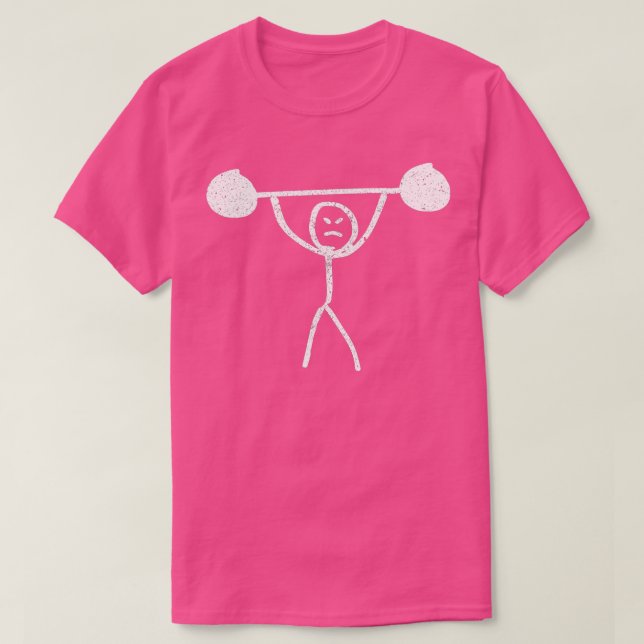 Fitness Funny Stickman Weight Lyfts Squat Gym H T Shirt (Design framsida)