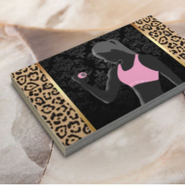 Fitness Girl Chic Leopard Skriv ut personlig träna Visitkort