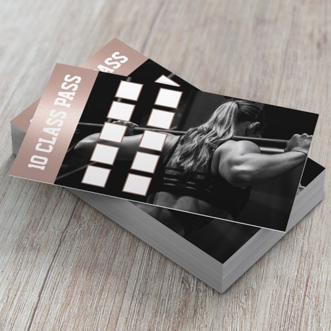 Fitness Girl Ro Guld 10 Class Pass Loyalty Lojalitetskort (Skapare uppladdad)