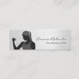Fitness Girl Trainer Snyggt Silver Mini Visitkort