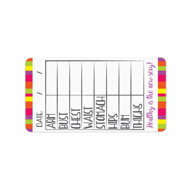 Fitness Goal Tracker - Hälsosam är det nya sexet! Adressetikett (Framsidan)