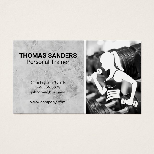 Fitness Gym | Arbeta | Personlig tränare Visitkort (Framsidan)