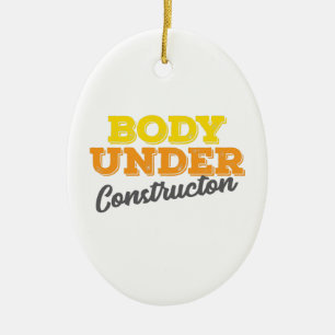 Fitness Gym Gift Body under Construction Gift Julgransprydnad Keramik
