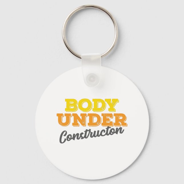 Fitness Gym Gift Body under Construction Gift Nyckelring (Framsida)