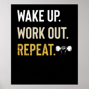 Fitness Gym Motivation väckte uppåtgång Poster