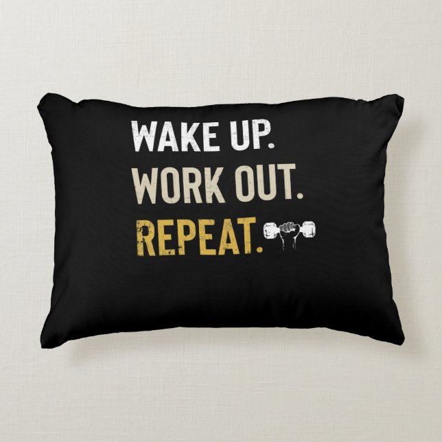 Fitness Gym Motivation väckte uppåtgång Prydnadskudde (Framsidan)