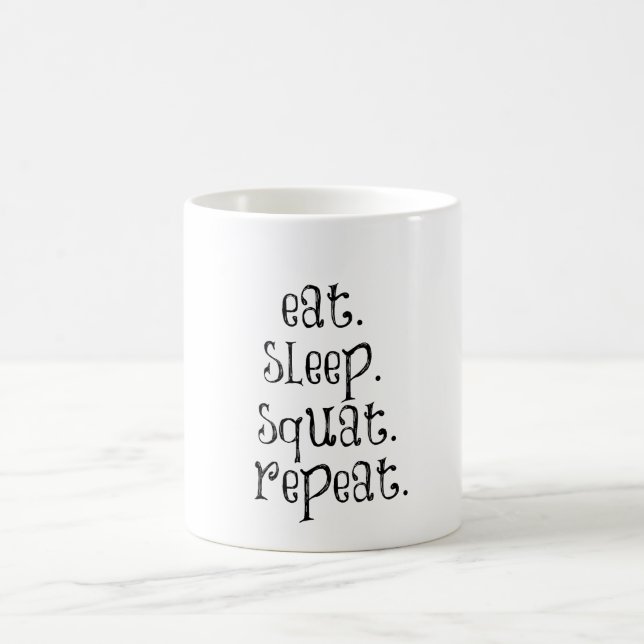 Fitness Gym Quote: Eat, Ssov, Squat Kaffemugg (Center)