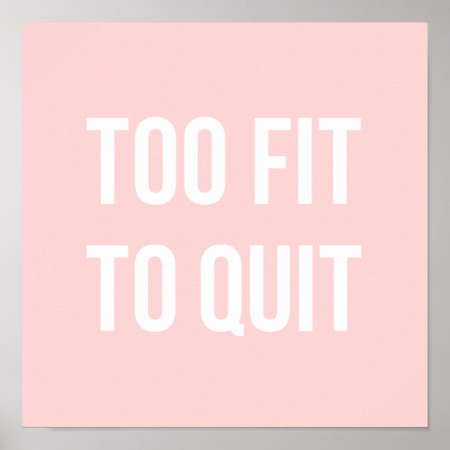 Fitness Gym Quote Poster för att passa Rosa White (Framsidan)