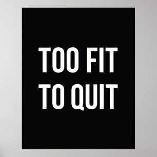 Fitness Gym Quote Poster för att passa vitt svart