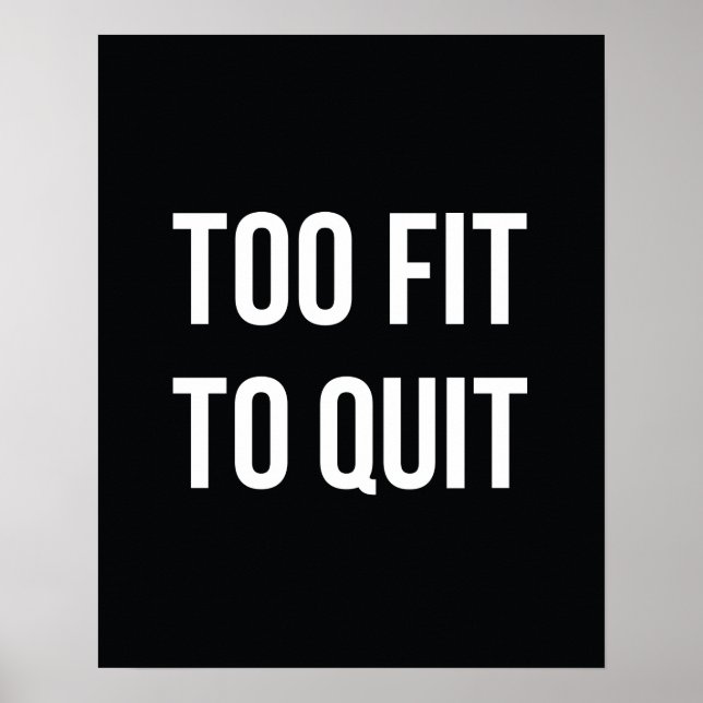 Fitness Gym Quote Poster för Pit White Black (Framsidan)