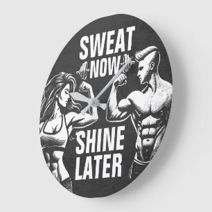 Fitness Gym Workout Bodybuilding Motivational Stor Klocka