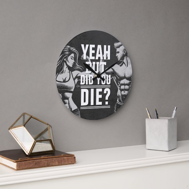 Fitness Gym Workout Bodybuilding Motivational Stor Klocka (Kontor)