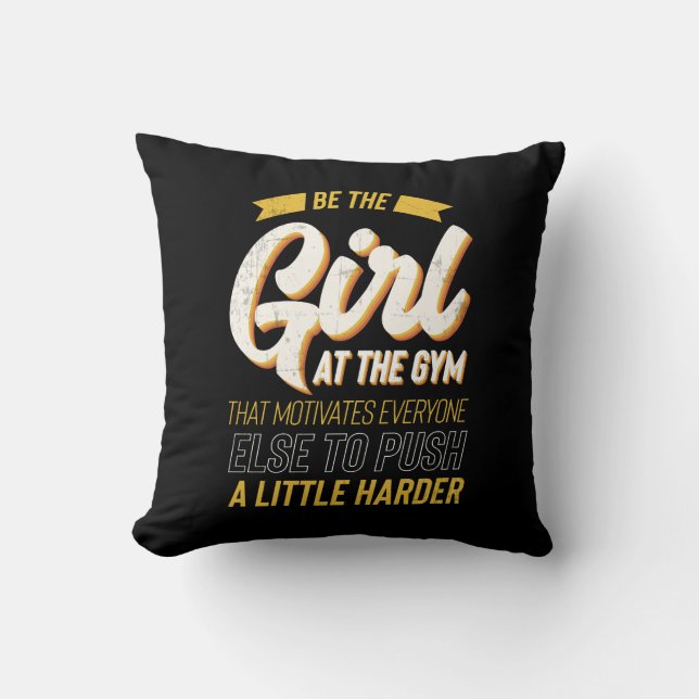 Fitness Gym Workout Motivation Womens Kudde (Framsida)