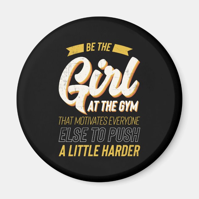 Fitness Gym Workout Motivation Womens Magnet (Framsidan)