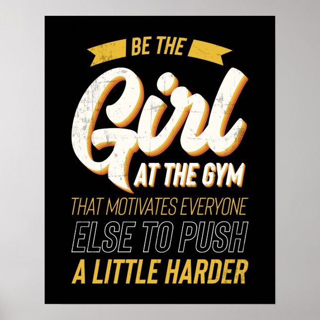 Fitness Gym Workout Motivation Womens Poster (Framsidan)