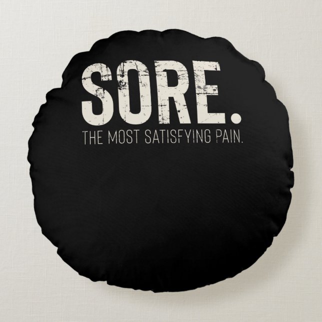 Fitness Gym Workout Motivational Quote Rund Kudde (Framsidan)