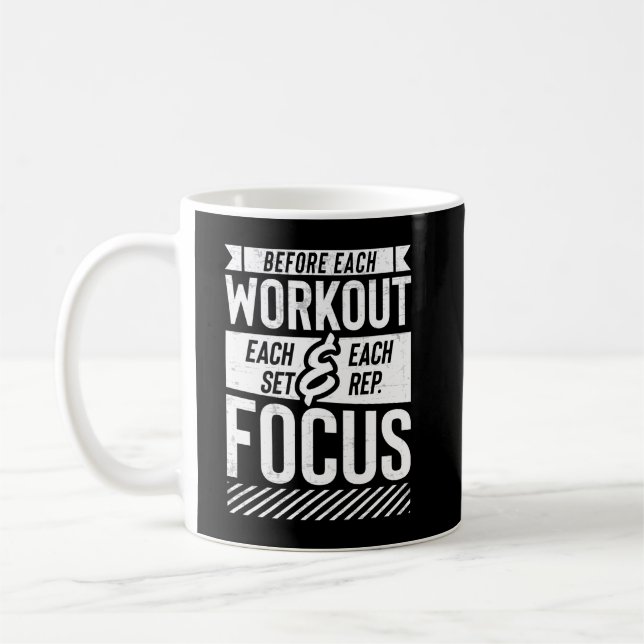 Fitness Gym Workout Motivational Say Kaffemugg (Vänster)