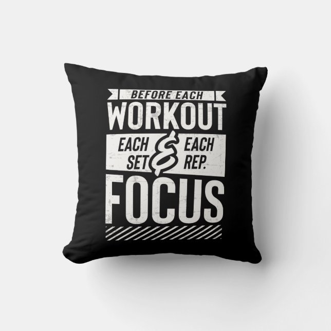 Fitness Gym Workout Motivational Say Kudde (Framsida)