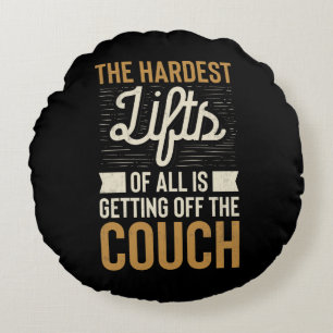 Fitness Gym Workout Weightlyftande Quote Rund Kudde