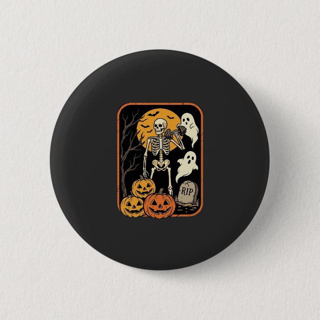 Fitness Halloween Skelett Spöktomat Tränings D Knapp (Framsida)