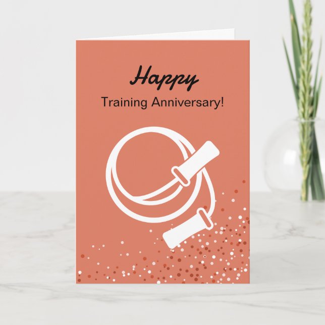 Fitness Hopprep Happy Training-årsdag Kort (Framsida)