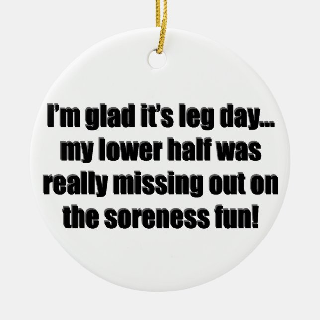 Fitness Humor Funny Workout Julgransprydnad Keramik (Framsidan)
