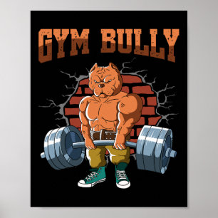 Fitness Hund Gym Bully Deadlift Workout Training Poster