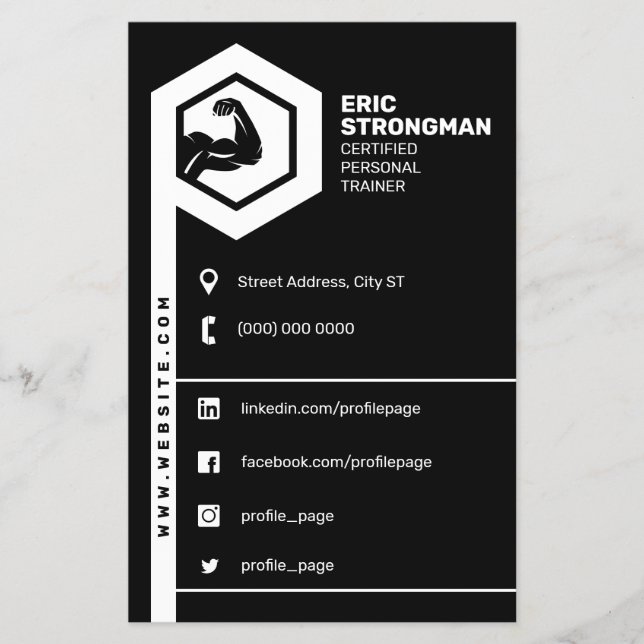 Fitness inspirerade svart flygblad (Framsidan)