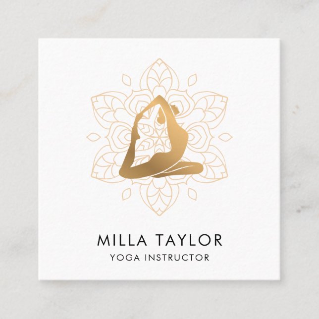 Fitness Instructor Yoga Instructor, Yoga pose, Gym Fyrkantigt Visitkort (Framsida)