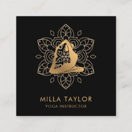 Fitness Instructor Yoga Instructor, Yoga pose, Gym Fyrkantigt Visitkort