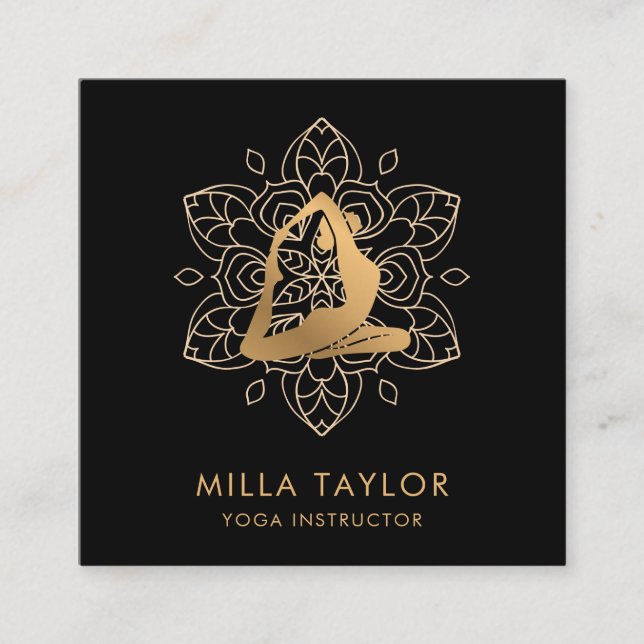 Fitness Instructor Yoga Instructor, Yoga pose, Gym Fyrkantigt Visitkort (Framsida)
